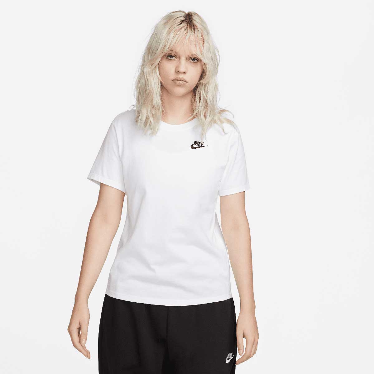 Nike W Club T-shirt, Weiß/(schwarz) XL