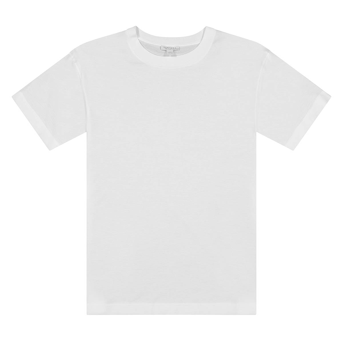 Sunspel Ss Mock Neck T-Shirt, White