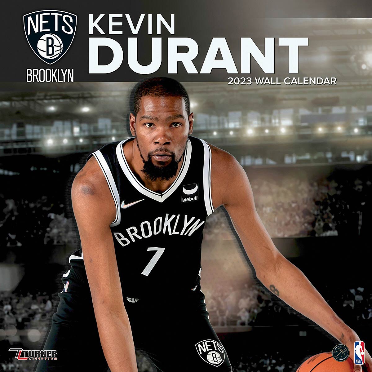 Rockstylz Brooklyn Nets - Nba - Kevin Durant - Calendar - 2023, Black White