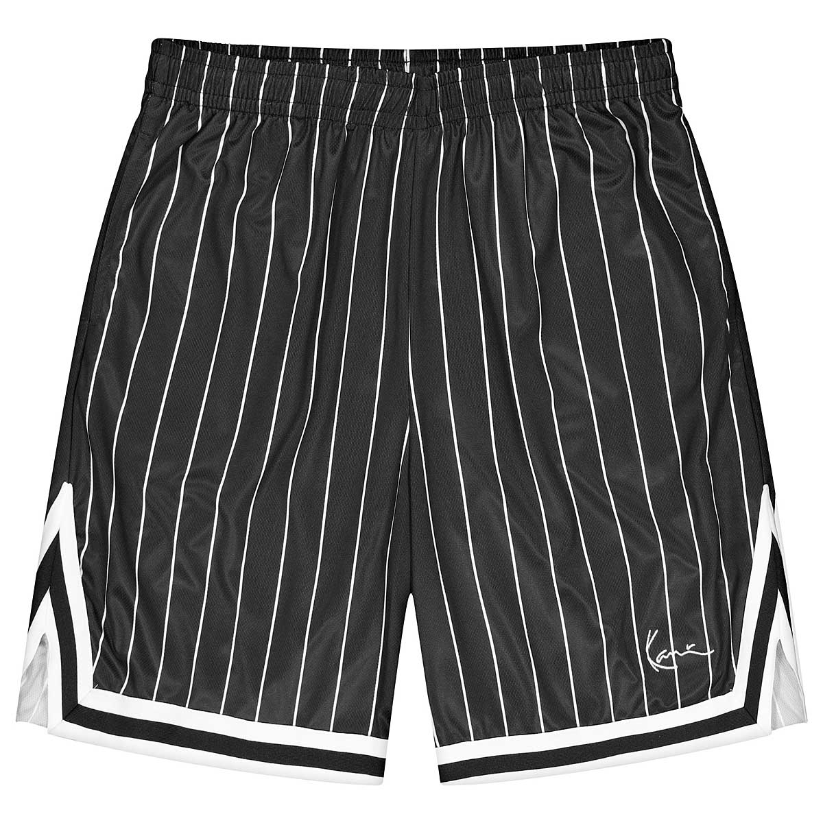Karl Kani Small Signature Pinstripe Mesh Shorts, Black
