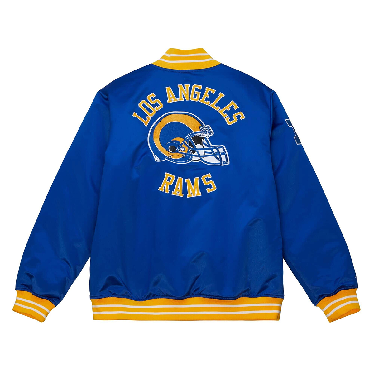 Mitchell And Ness Nfl Los Angeles Rams Heavyweight Satin Jacket, Royal Blue